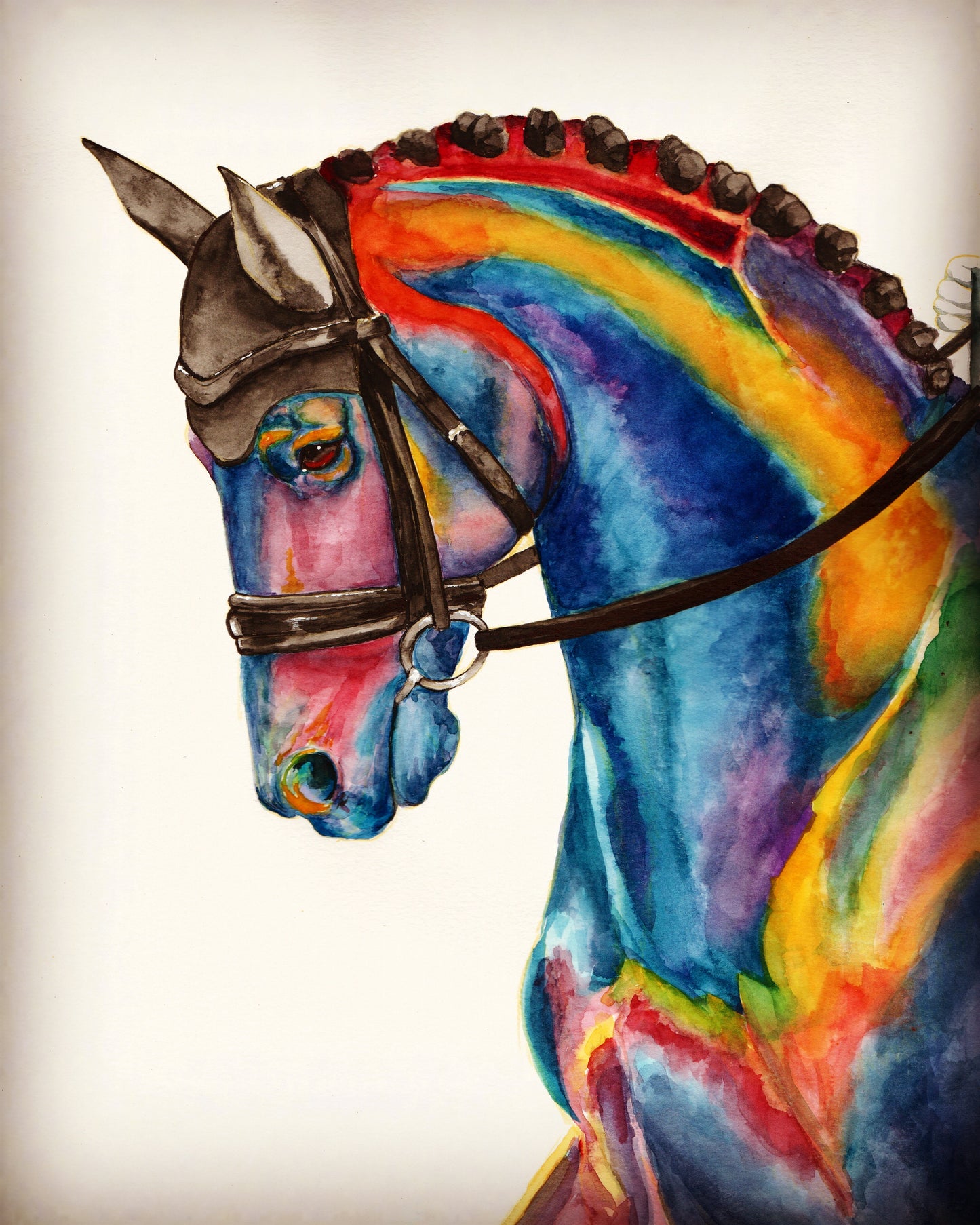 Horse Portrait - Rainbow English Horse