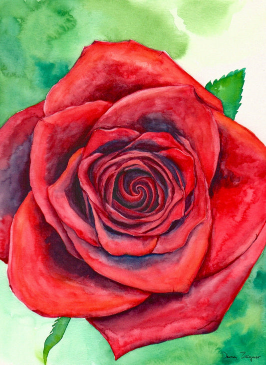 Flower Painting - Single Rose (9X12)