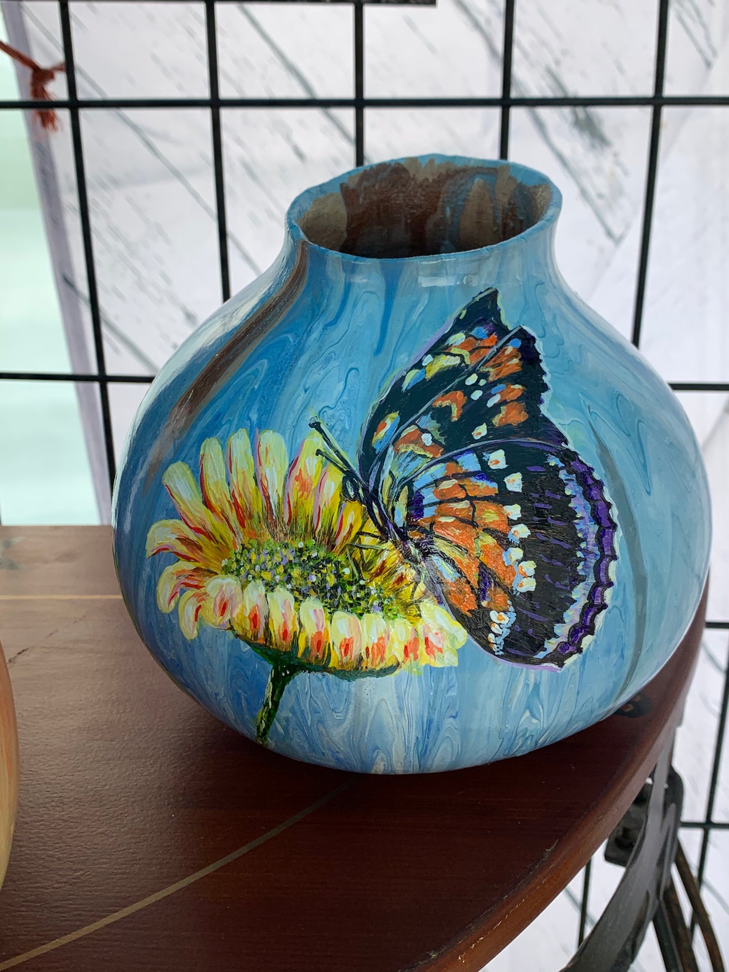 Gourd - Butterfly on Yellow Flower